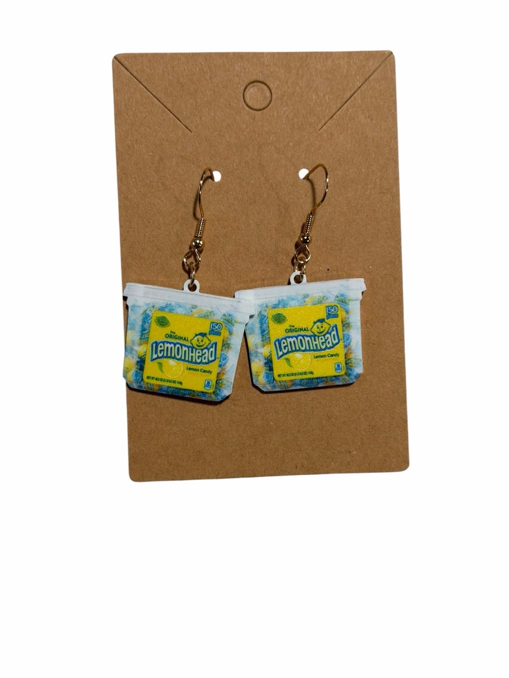 Novelty Lemon Hard Candy Dangle Earrings - Yellow
